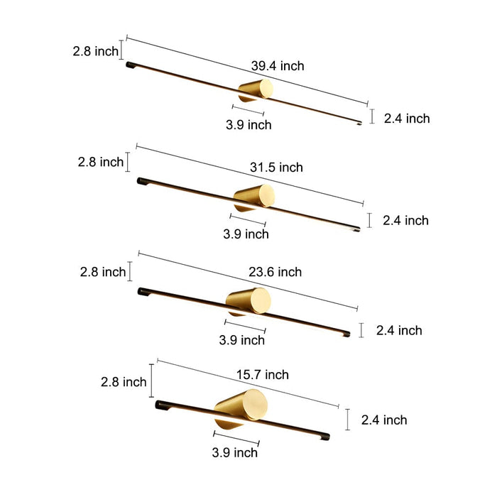 Linear Wall Lamp LED Dimmable Bathroom Vanity Lighting with Acrylic Shade