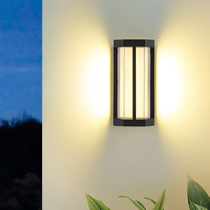 Waterproof Double Acrylic Shade LED Black Modern Outdoor Wall Lights