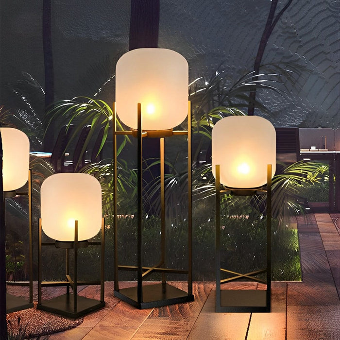 Lantern Design Waterproof LED Modern Solar Outdoor Floor Lamp Standing Lamp