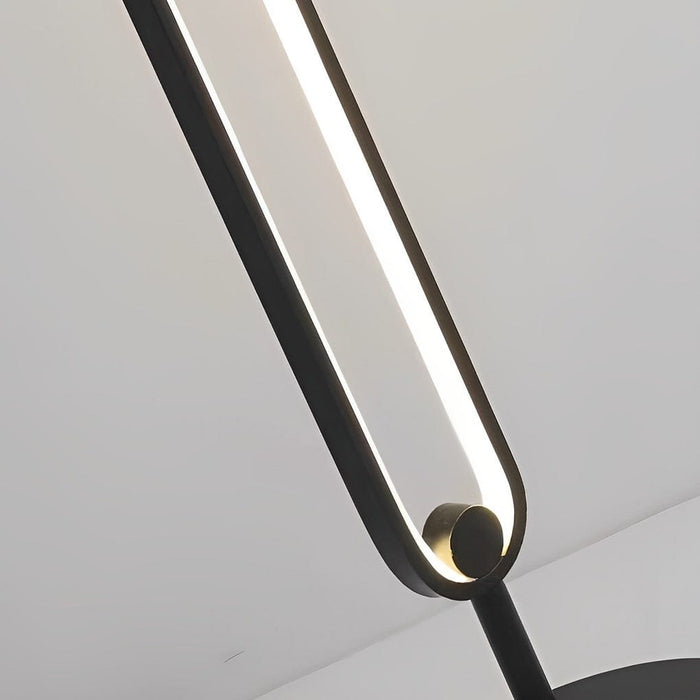 Aluminum Minimalist Strip Oval U-shaped Floor Lamp Integrated LED Standing Lamp