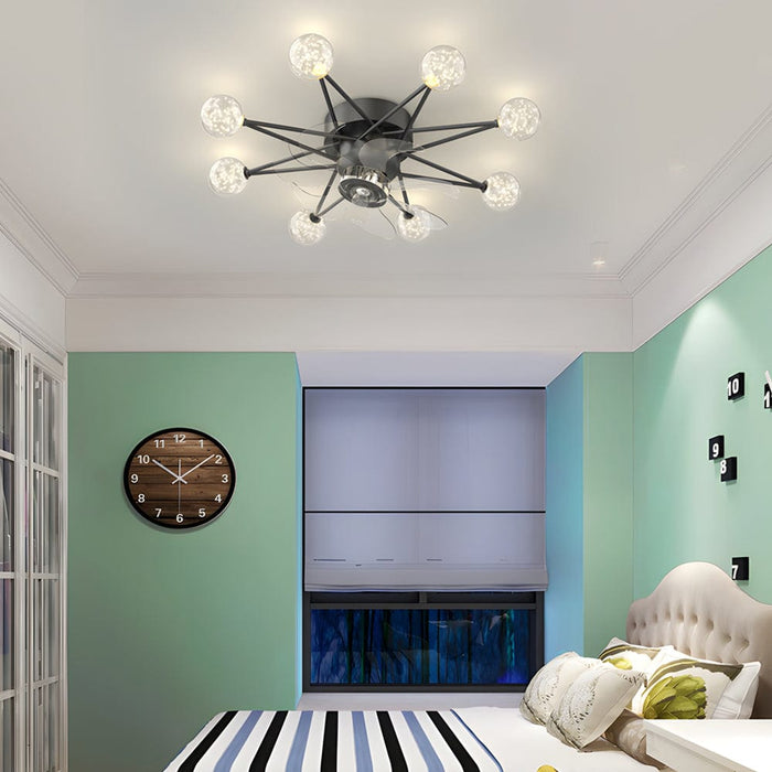 Stars Creative Balls 360° Shake Head 3 Step Dimming Modern Ceiling Fans