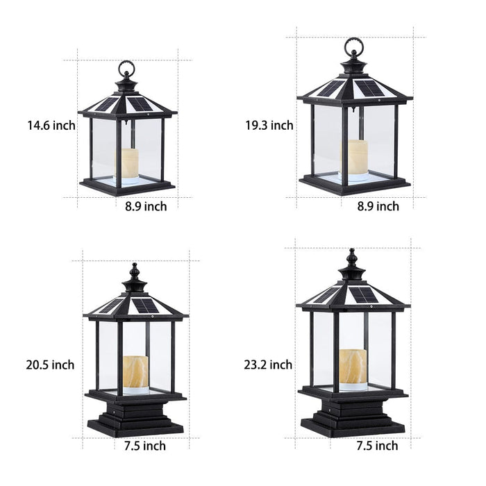 Retro Waterproof Intelligent LED European Style Solar Fence Post Lights