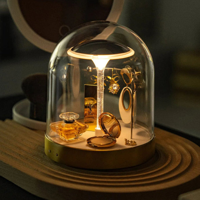 Dome Shaped Glass LED Touch Dimming Table Lamp Ambient Night Light