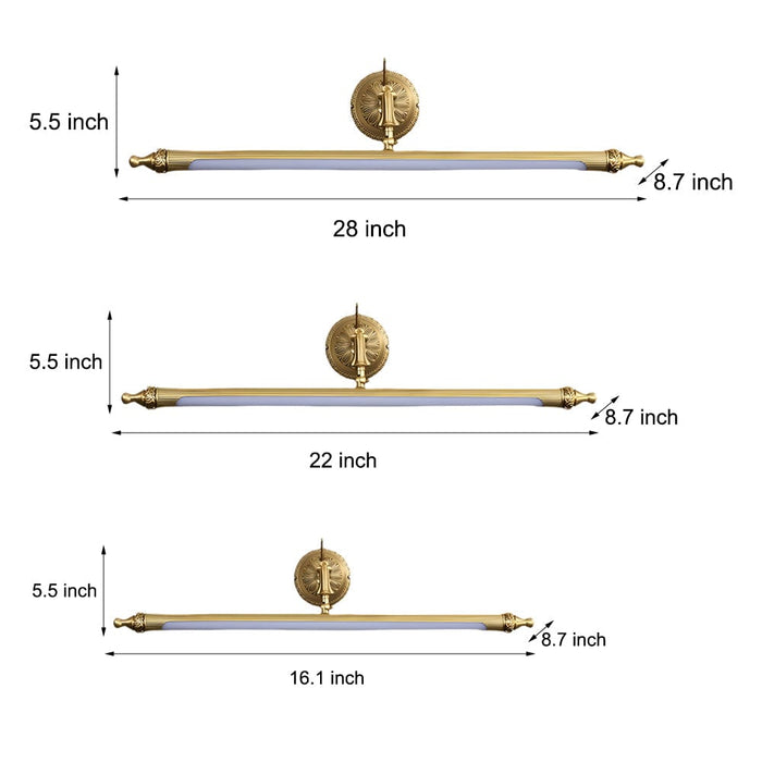 Antique Copper Linear 180° Adjustable Dimmable LED Vanity Light for Bathroom