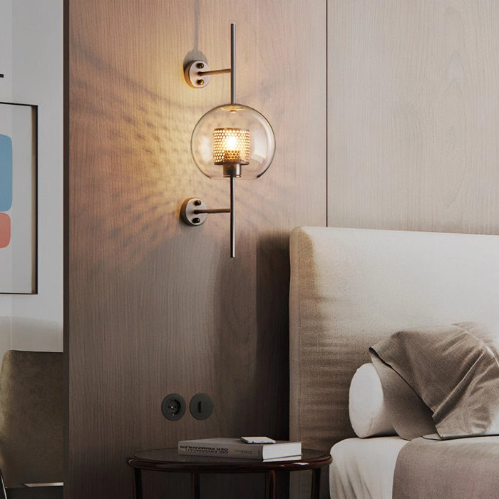 Dimmable Vintage Industrial Glass Globe LED Wall Sconces