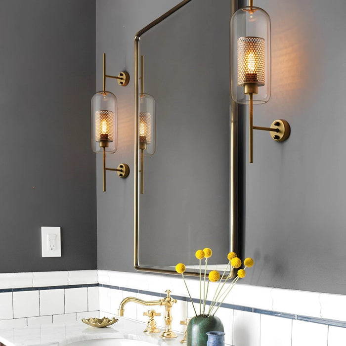 Dimmable Vintage Industrial Cylinder Glass LED Wall Sconces
