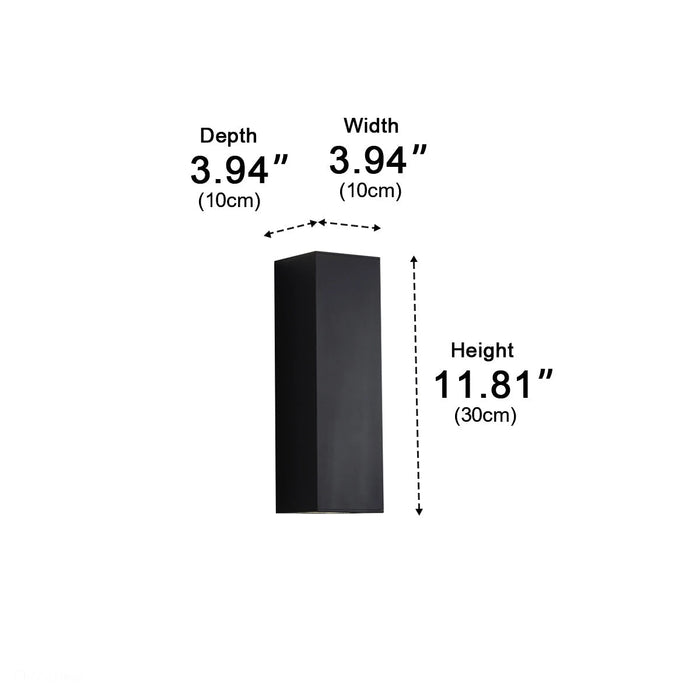 Dimmable Waterproof Outdoor Rectangular Up and Down Exterior Wall Lights