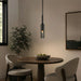 Modern Gray Cylindrical Crystal LED Pendant Light
