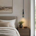 Modern Gray Cylindrical Crystal LED Pendant Light