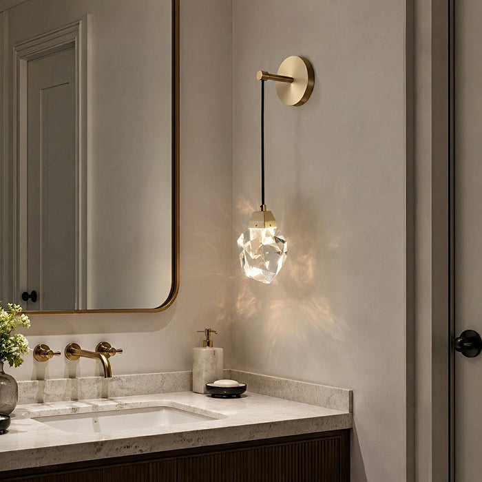 Modern Luxury Faceted Crystal Wall Sconce