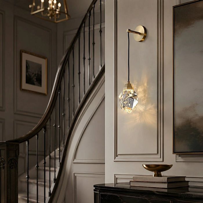 Modern Luxury Faceted Crystal Wall Sconce