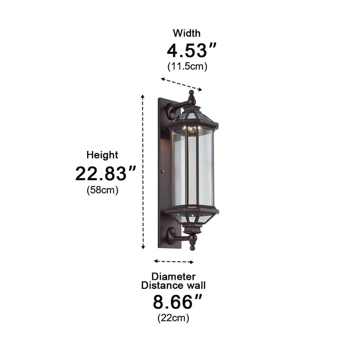 Vintage Cylinder Waterproof Porch Outdoor Wall Light