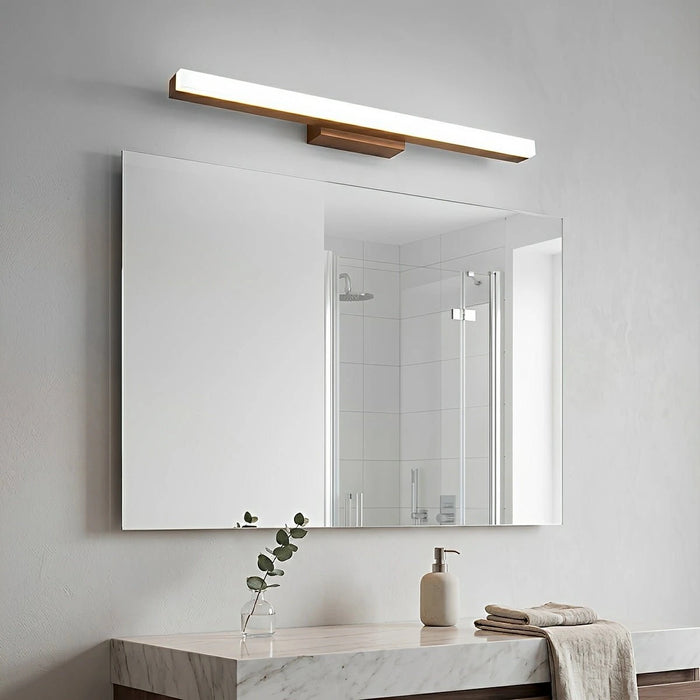 Modern Wood LED Vanity Light Minimalist Bathroom Mirror Wall Sconce