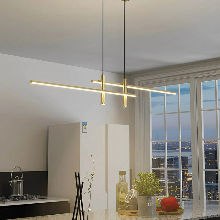 Dimmable Modern MinimalistLED Long Strip Indoor Pendant Lights
