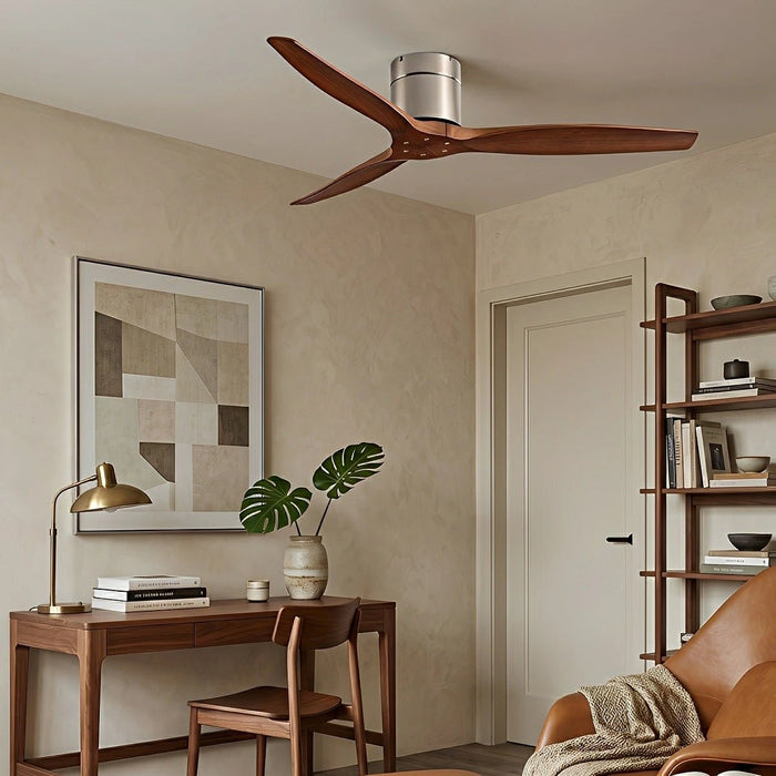 Modern Wing-inspired Wood 3-Blade DC Motor Reverse Ceiling Fan