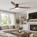 Modern Wood LED Ceiling Fan with Light Reversible DC Motor