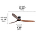 Modern Wood LED Ceiling Fan with Light Reversible DC Motor