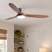 Modern Wood LED Ceiling Fan with Light Reversible DC Motor