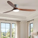 Modern Wood LED Ceiling Fan with Light Reversible DC Motor