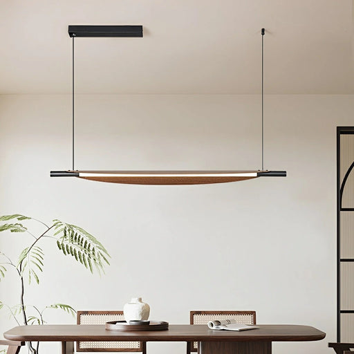 Modern Minimalist Black Walnut Leaf-Shape LED Pendant Lights