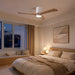 Modern Wood Ceiling Fan Light 6-Speed DC Motor Full-Spectrum