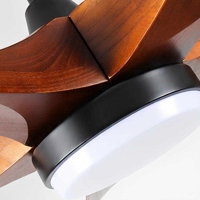 60 Inch Modern Wood Ceiling Fan with Full-Spectrum LED Light