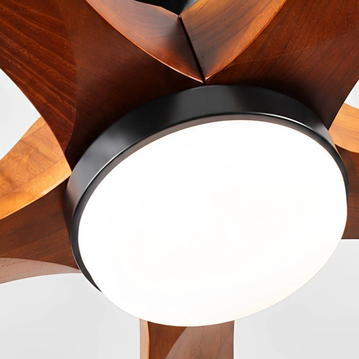 60 Inch Modern Wood Ceiling Fan with Full-Spectrum LED Light
