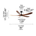 60 Inch Modern Wood Ceiling Fan with Full-Spectrum LED Light