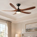60 Inch Modern Wood Ceiling Fan with Full-Spectrum LED Light
