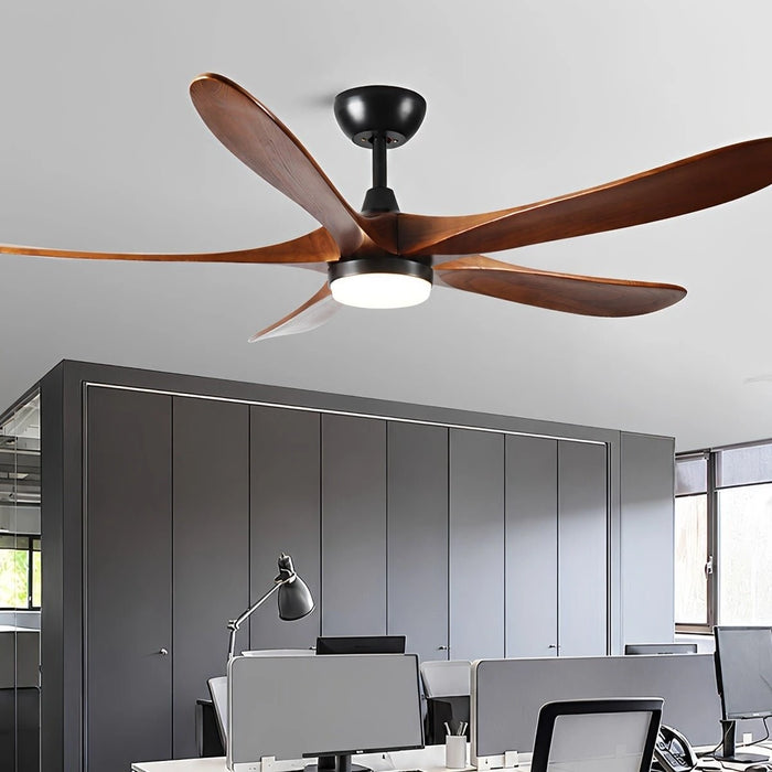 60 Inch Modern Wood Ceiling Fan with Full-Spectrum LED Light