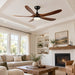 60 Inch Modern Wood Ceiling Fan with Full-Spectrum LED Light