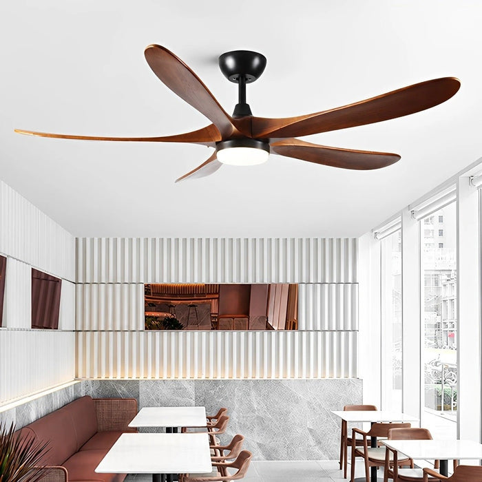 60 Inch Modern Wood Ceiling Fan with Full-Spectrum LED Light