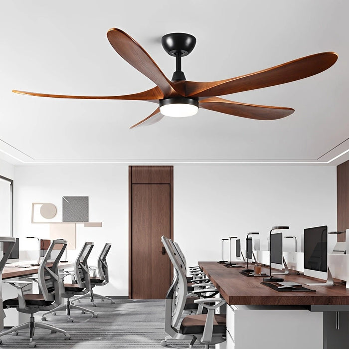 60 Inch Modern Wood Ceiling Fan with Full-Spectrum LED Light