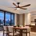 60 Inch Modern Wood Ceiling Fan with Full-Spectrum LED Light