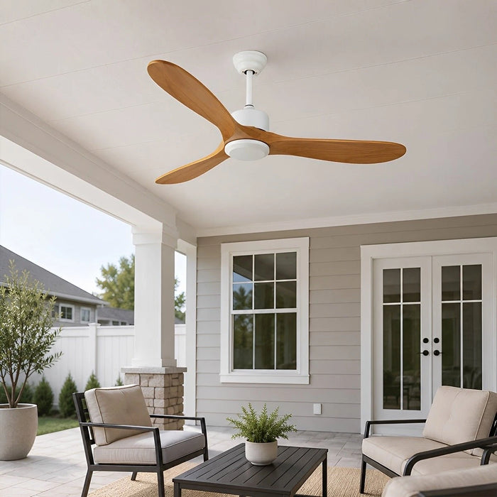 Waterproof Modern Wood 3-Blade Outdoor Ceiling Fan