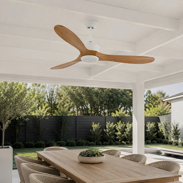 Waterproof Modern Wood 3-Blade Outdoor Ceiling Fan