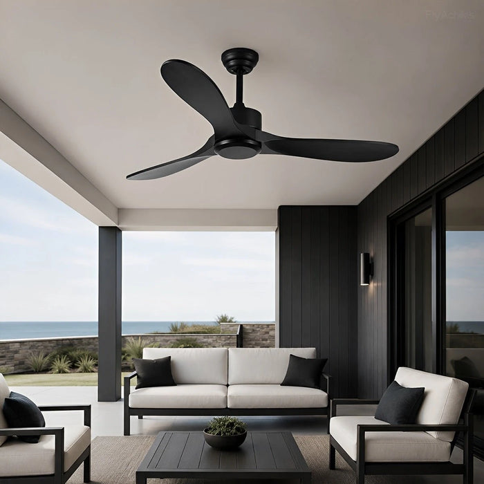 Waterproof Modern Wood 3-Blade Outdoor Ceiling Fan
