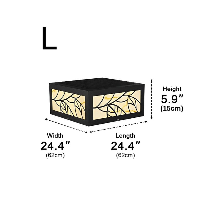 Dimension diagram for size 24.4 in.: Length 24.4 in./62 cm, Width 24.4 in./62 cm, Height 5.9 in./15 cm