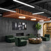 6 Set Minimalist Black LED Office Hanging Linear Light