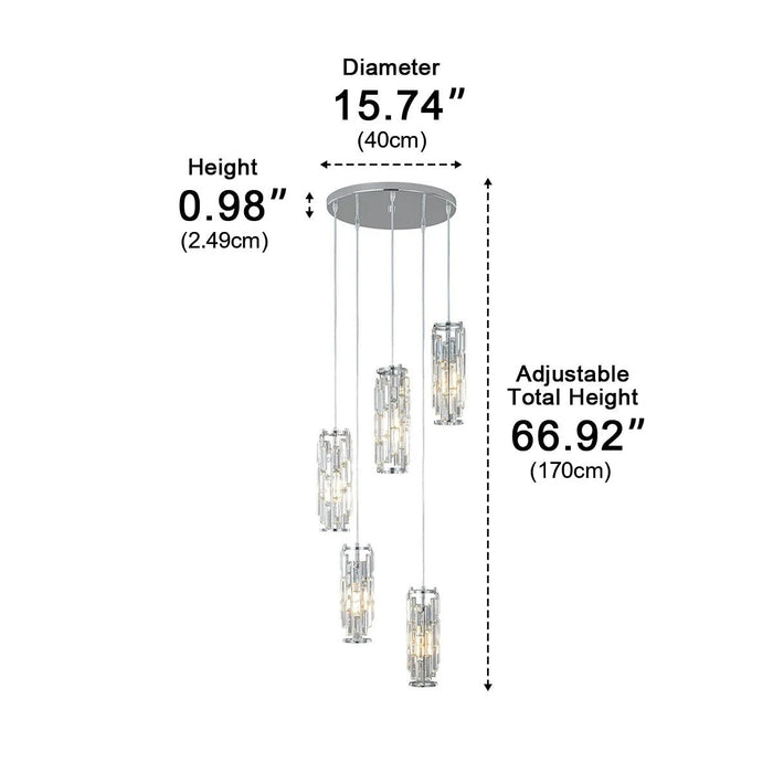Dimmable Vintage Industrial Crystal Glass Pendant Light Ceiling Light