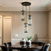 Dimmable Vintage Industrial Crystal Glass Pendant Light Ceiling Light