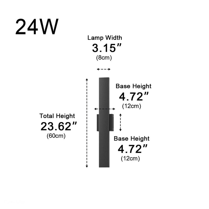 Waterproof Modern Dimmable Linear LED Outdoor Wall Light