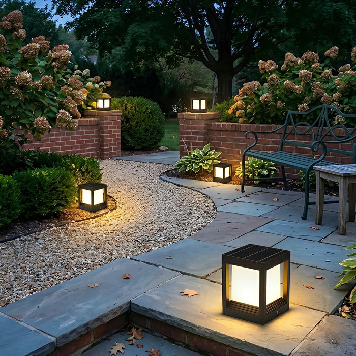 Classic Minimalist Cube Waterproof Fence Outdoor Post Light