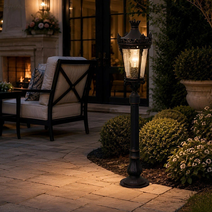 Classic Vintage European Lantern Outdoor Pathway Bollard Light