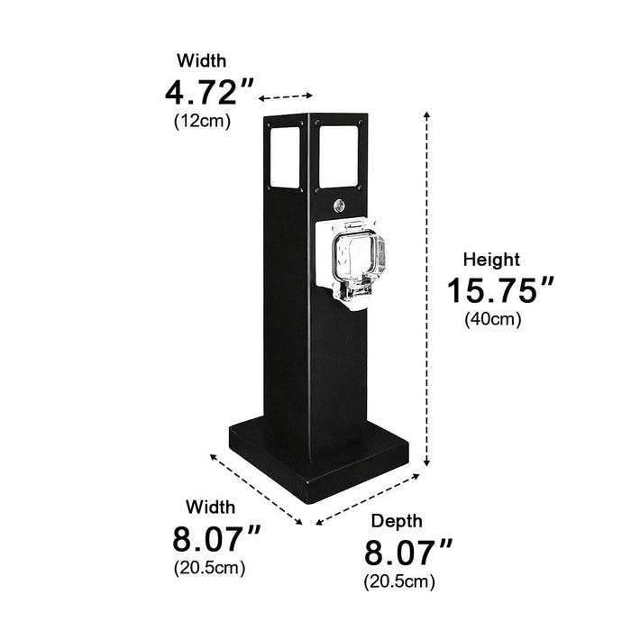 Steel Outdoor Waterproof Pathway Lights with GFCI-Protected Outlet