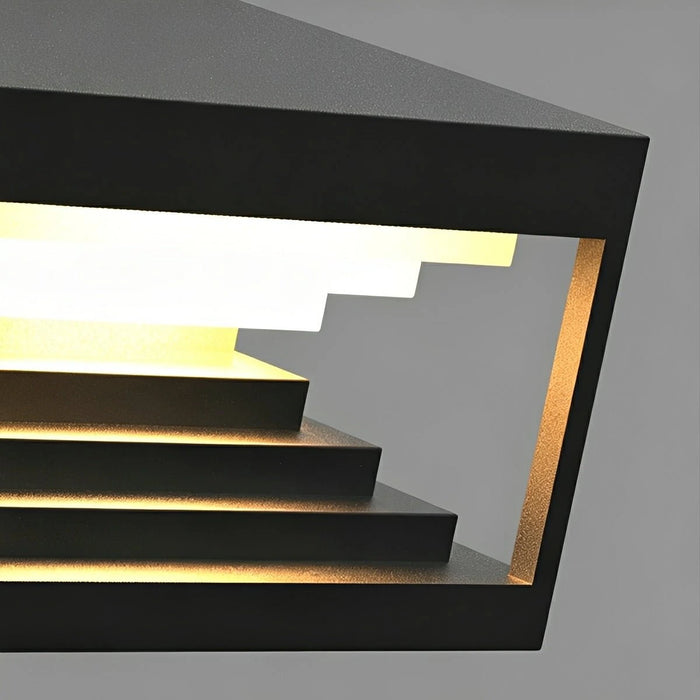 Square Geometric LED Modern Outdoor Post Light
