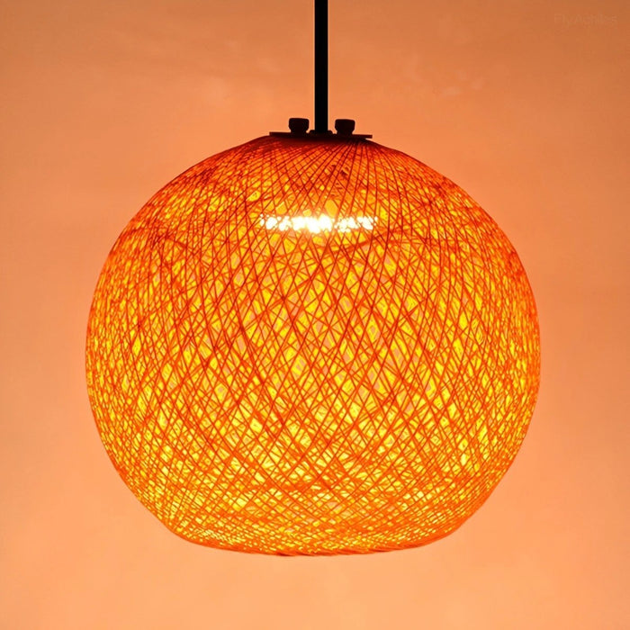 Waterproof Coastal Globe Woven Rope LED Outdoor Pendant Light