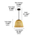 Waterproof Coastal Dome Rattan LED Outdoor Pendant Light
