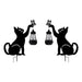 Adorable Metal Kitten Silhouette Garden Decor with Solar Lantern, Sturdy, Rustproof, and Solar-Powered for Fun Outdoor Decoration-ErisView-10