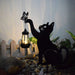 Adorable Metal Kitten Silhouette Garden Decor with Solar Lantern, Sturdy, Rustproof, and Solar-Powered for Fun Outdoor Decoration-ErisView-11